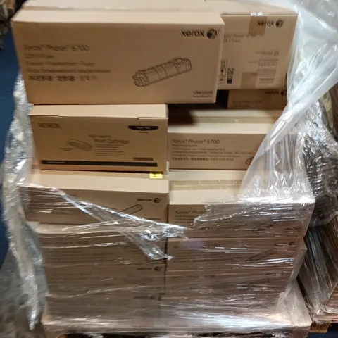 PALLET OF APPROXIMATELY 45 XEROX PRODUCTS INCLUDING HIGH-CAPACITY PRINT CARTRIDGE, PHASER 6700 ETC.