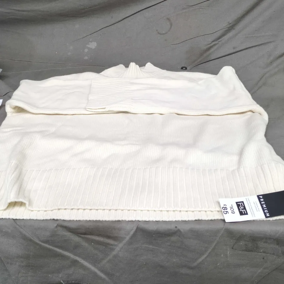 F&F PREMIUM CREAM KNIT JUMPER LARGE