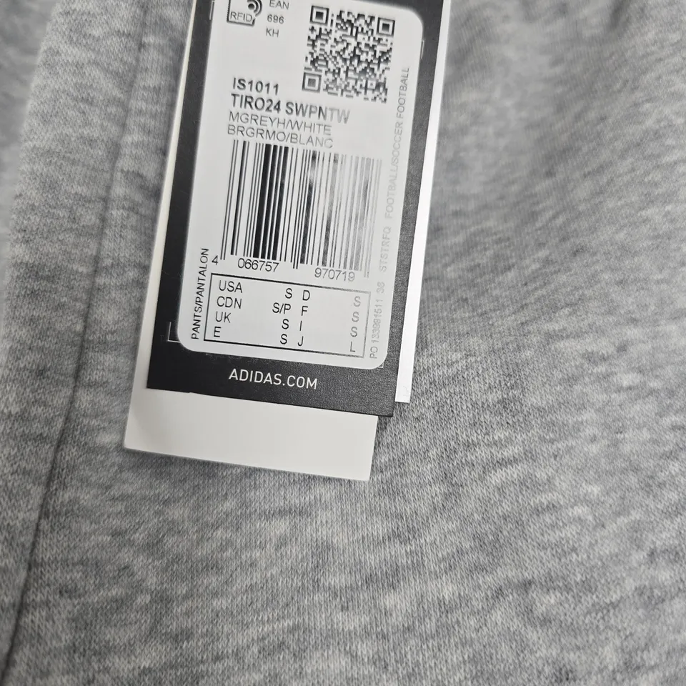 ADIDAS GREY/WHITE SMALL JOGGERS TAGGED
