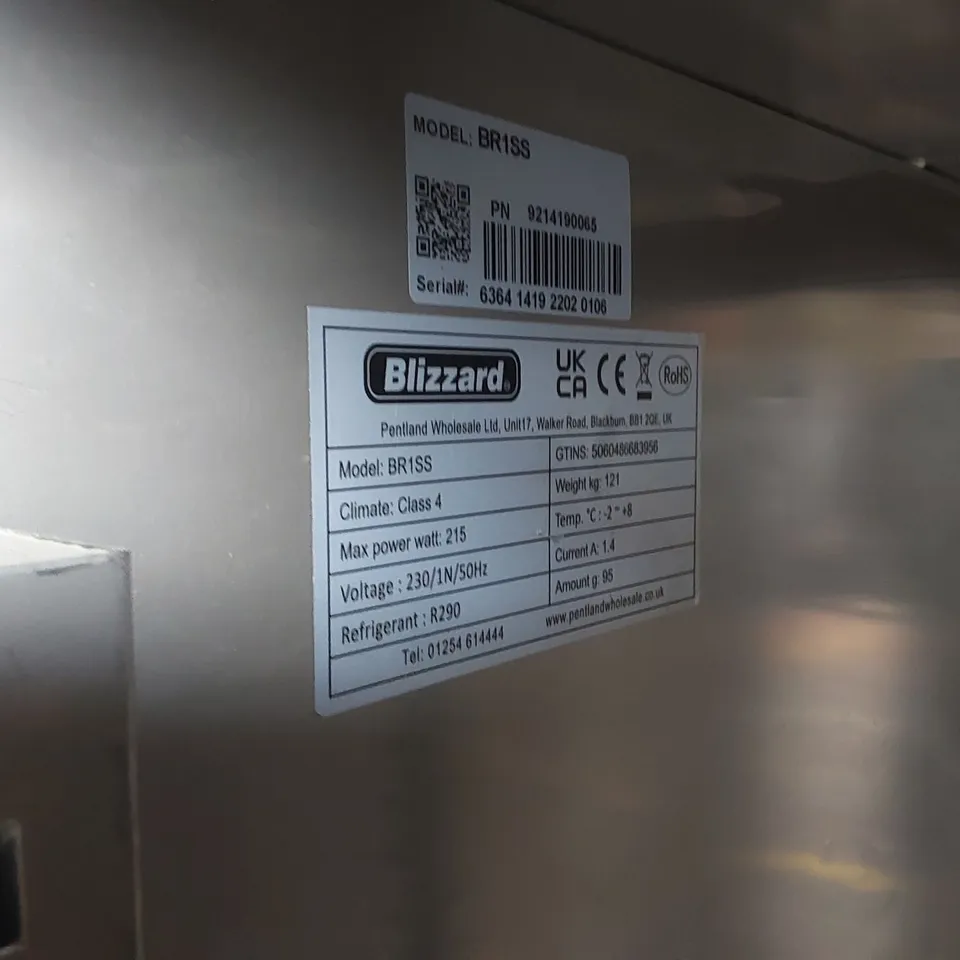 BLIZZARD BR1SS SINGLE DOOR VENTILATED COMMERCIAL FRIDGE 650L