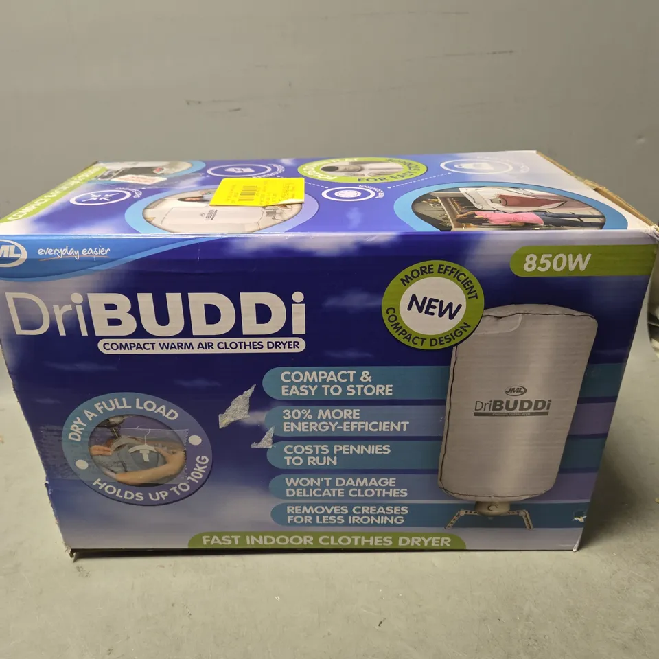 BOXED DRIBUDDI COMPACT WARM AIR CLOTHES DRYER 