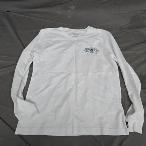 VANS KIDS WHITE LONG-SLEEVE T-SHIRT WITH EYE LOGO (X-SMALL)