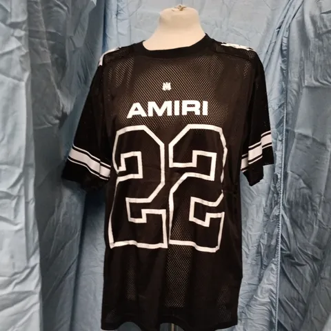 AMIRI MESH JERSEY T-SHIRT, BLACK, UK LARGE (L)