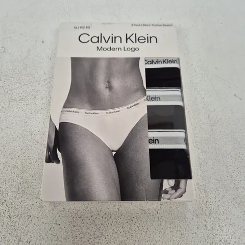 CALVIN KLEIN MODERN LOGO 3-PACK BIKINI BRIEFS – XL