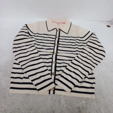 BODEN WOMEN’S KNIT CARDIGAN – STRIPED CREAM & NAVY, UK S