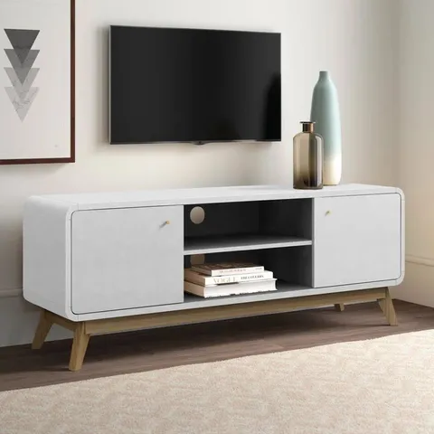 BOXED JUSTINE TV STAND FOR TVS UP TO 60" - WHITE (1 BOX)