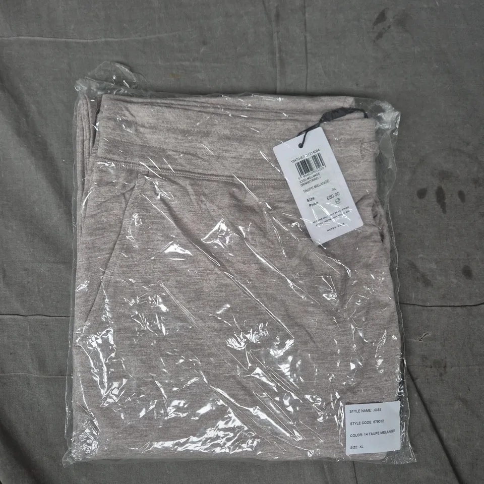 REISS JOSE MELANGE DRAWSTRING JOGGERS – TAUPE MELANGE, UK XL