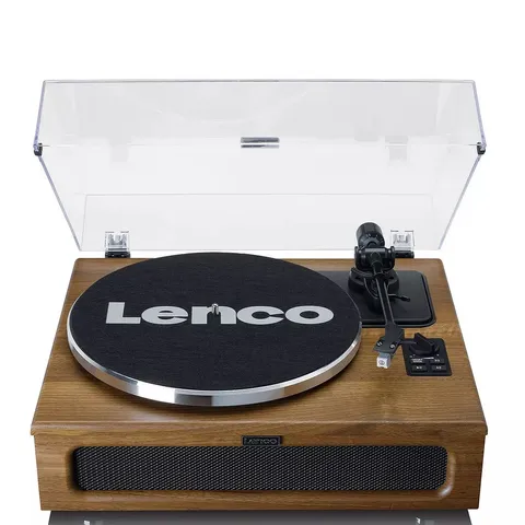 BOXED LENCO LS-410WA TURNTABLE WITH BLUETOOTH AND BUILT-IN SPEAKERS - WALNUT