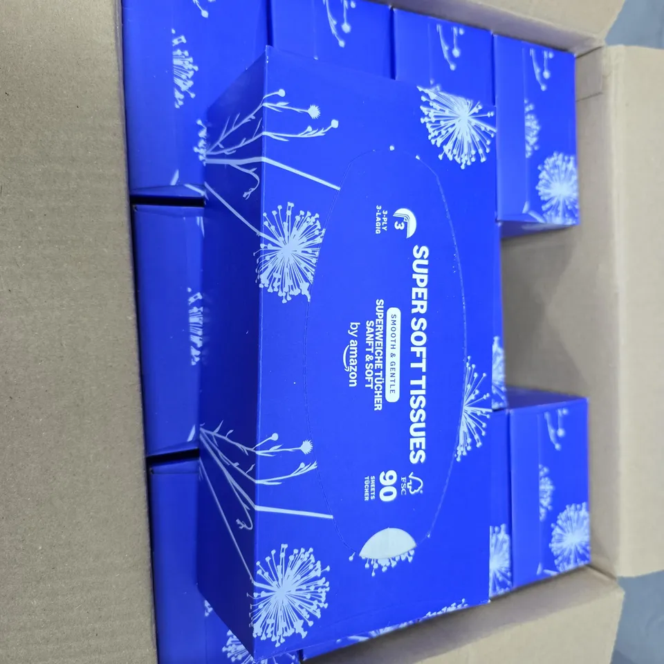 SUPER SOFT TISSUES – 3-PLY, 90 SHEETS PER BOX, SET OF 12 BOXES