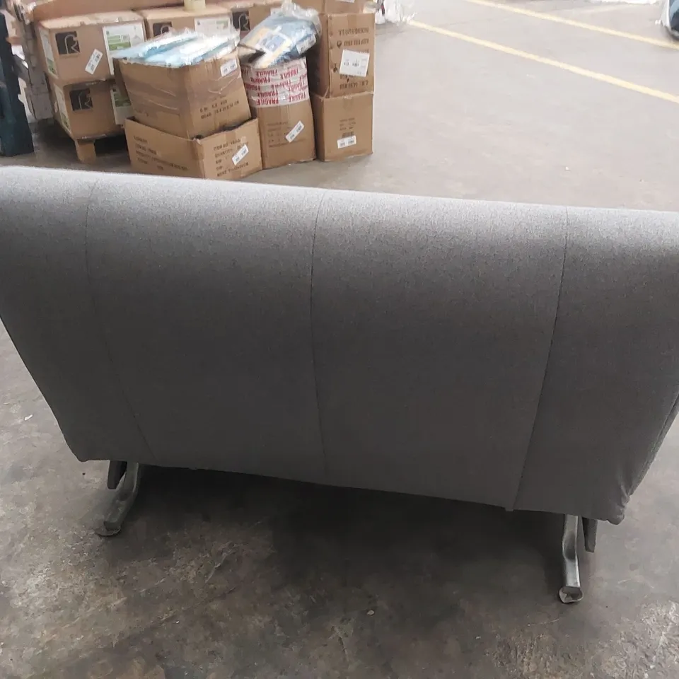 QUALITY DESIGNER APPLEY 2 SEATER SOFA BED - GREY FABRIC