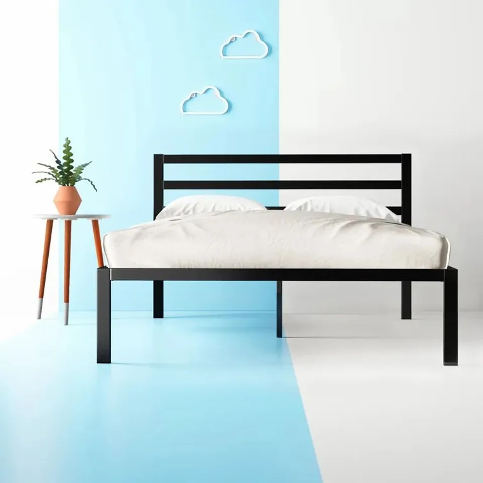 BOXED CHRISTIANO METAL BED FRAME WITH HEADBOARD - SIZE UNSPECIFIED (1 BOX)