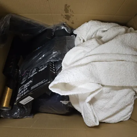 APPROXIMATELY 15 ASSORTED ITEMS TO INCLUDE CURTAIN, CLOTHING, ELVIVE SHAMPOO, ETC - COLLECTION ONLY