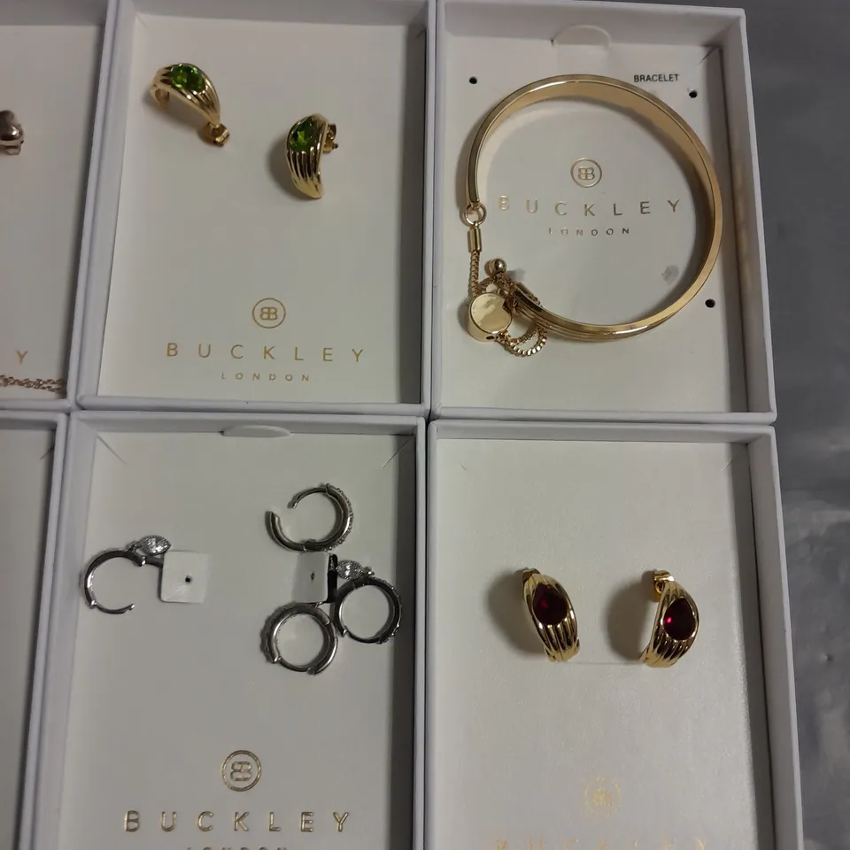 LOT OF 8 ASSORTED BOXED BUCKLEY LONDON JEWELLERY ITEMS