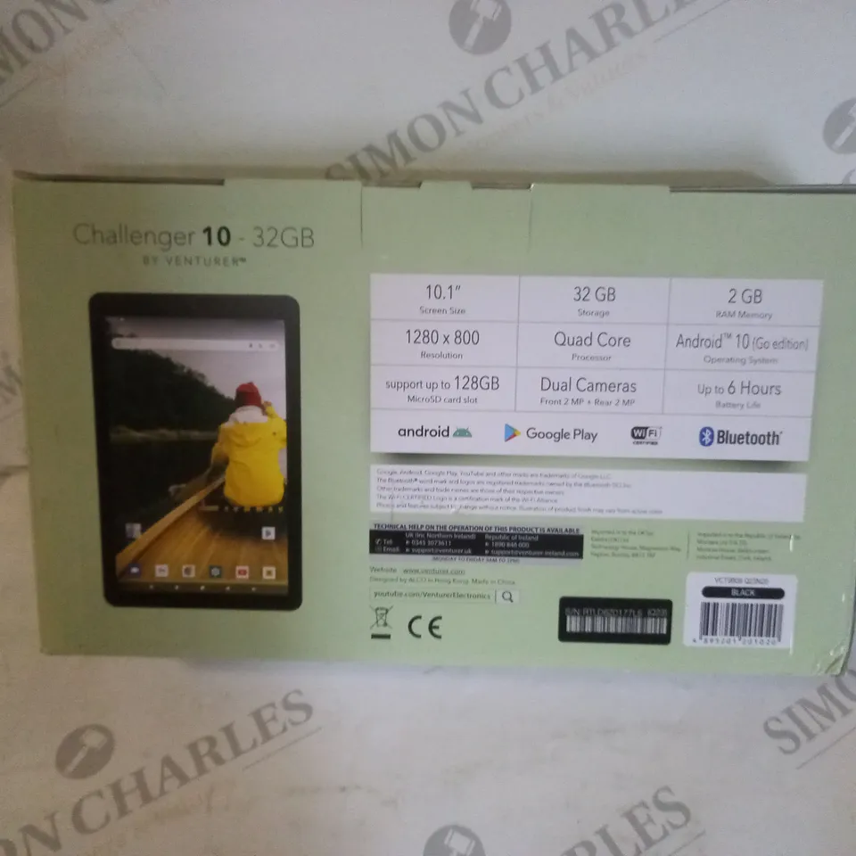 BRAND NEW BOXED VENTURER CHALLENGER 10 PRO 10.1" ANDROID TABLET WITH DETACHABLE KEYBOARD - BLACK 32GB