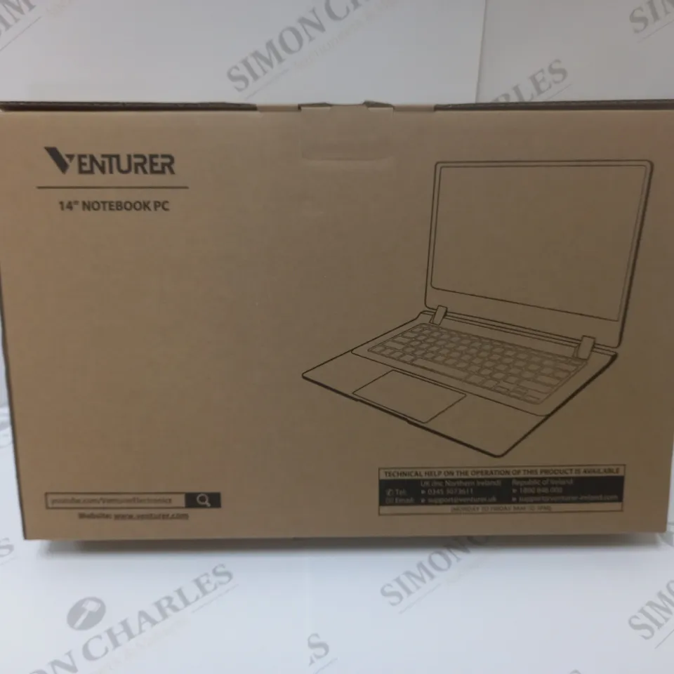 BRAND NEW BOXED VENTURER EUROPA 14 PLUS 14" FULL HD LAPTOP INTEL 2.6GHZ 64GB SSD 4GB RAM - BLACK