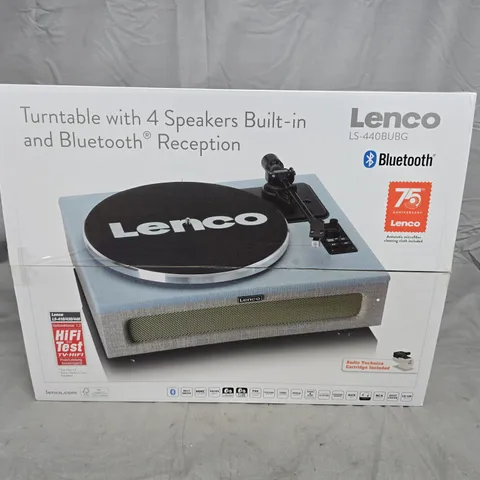 LENCO LS-440 TURNTABLE WITH BUILT-IN SPEAKERS & BLUETOOTH – BOXED