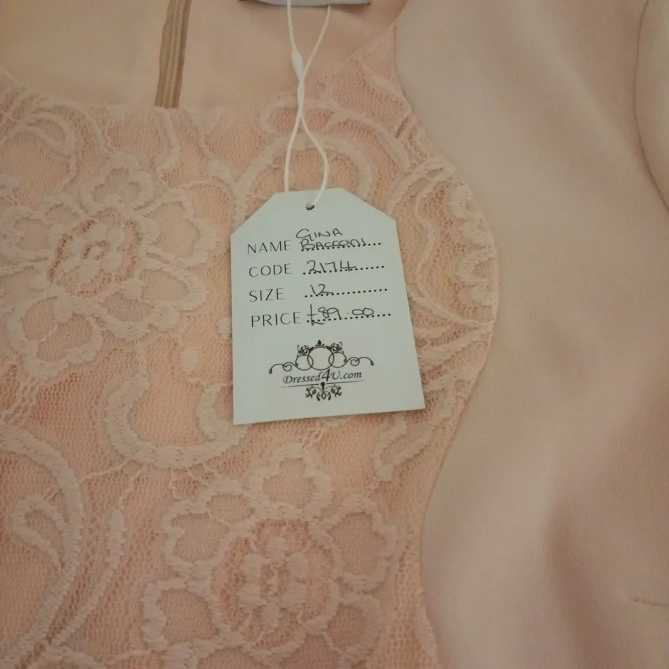 GINA BACCONI PEACH UK 12 DRESS TAGGED