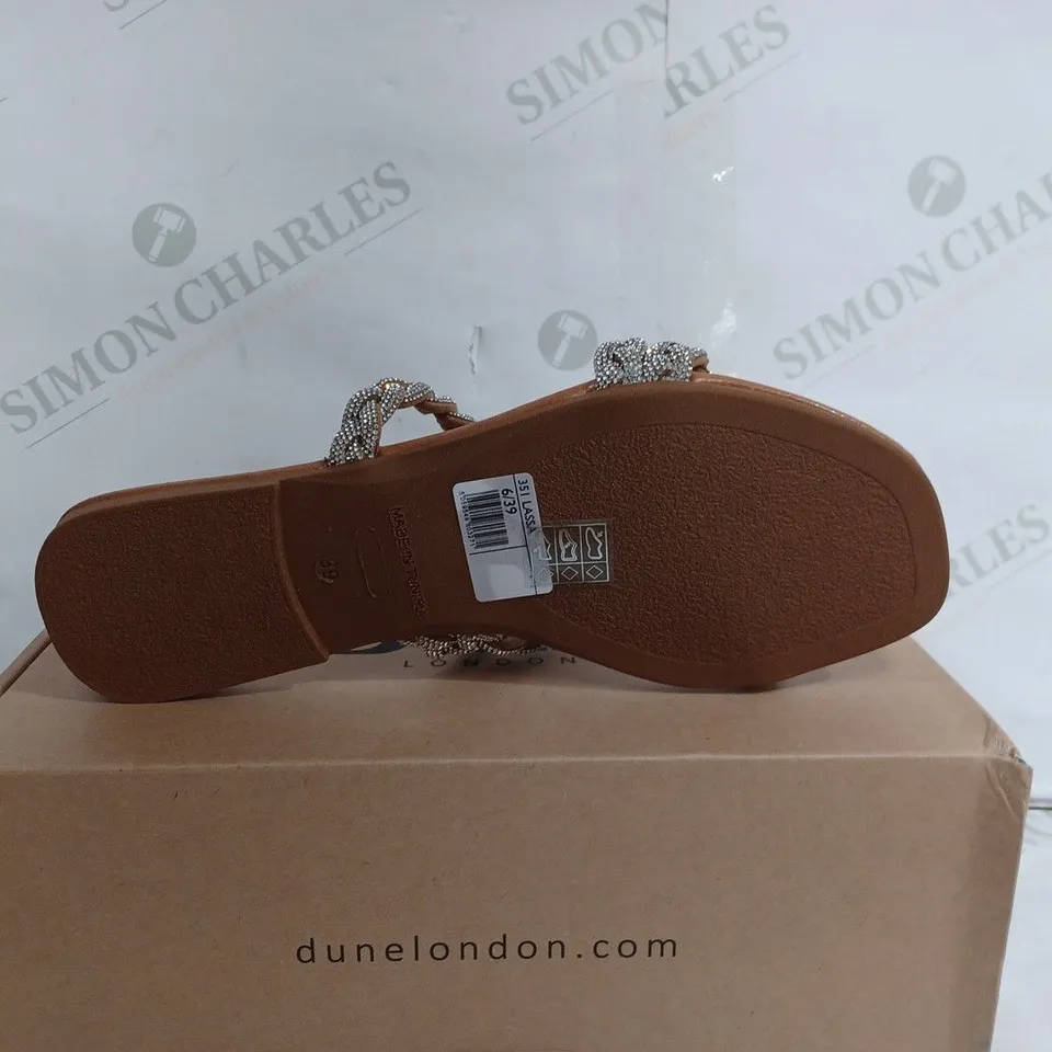 DUNE LONDON TAN SYNTHEIC SANDAL - EU 39