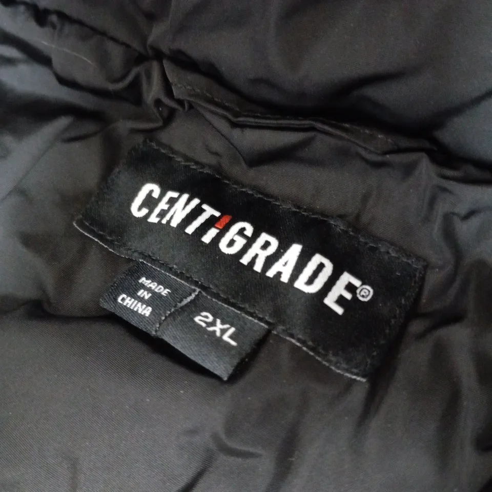 CENTIGRADE BLACK PUFFER JACKET WITH FUR TRIM – MEN’S, UK 2XL