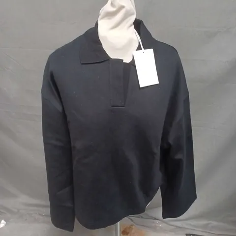 COS COLLARED JUMPER IN BLACK SIZE S