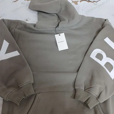BLAKELY KHAKI LOGO HOODIE - LARGE