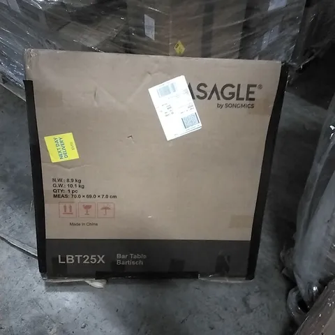 PALLET OF HOUSEHOLD ITEMS TO INCLUDE CHAIR, BAR TABLE, BATHROOM CORNER SHELF,  MIRROR CABINET,  MAILBOX AND OTHER ASSORTED ITEMS...