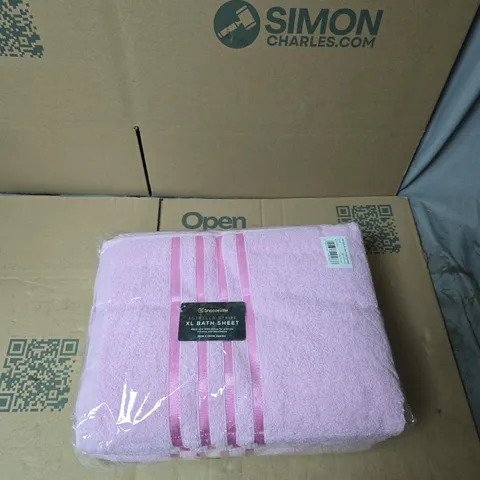SNOOZEVILLE ESTRELLA STRIPE XL BATH SHEET – PINK, 90 X 150 CM