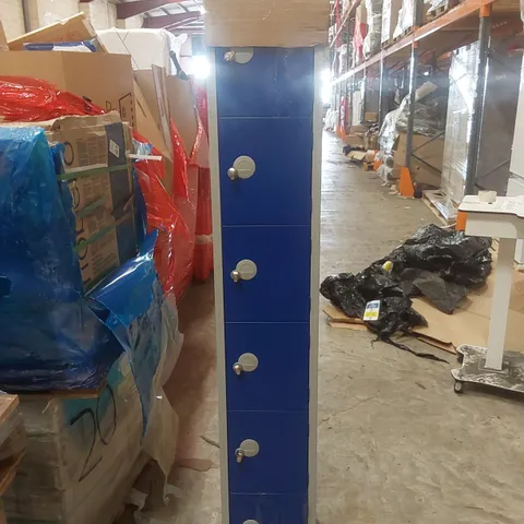 LOCKER 6 DOOR PADLOCK BLUE - 1800X300X300MM