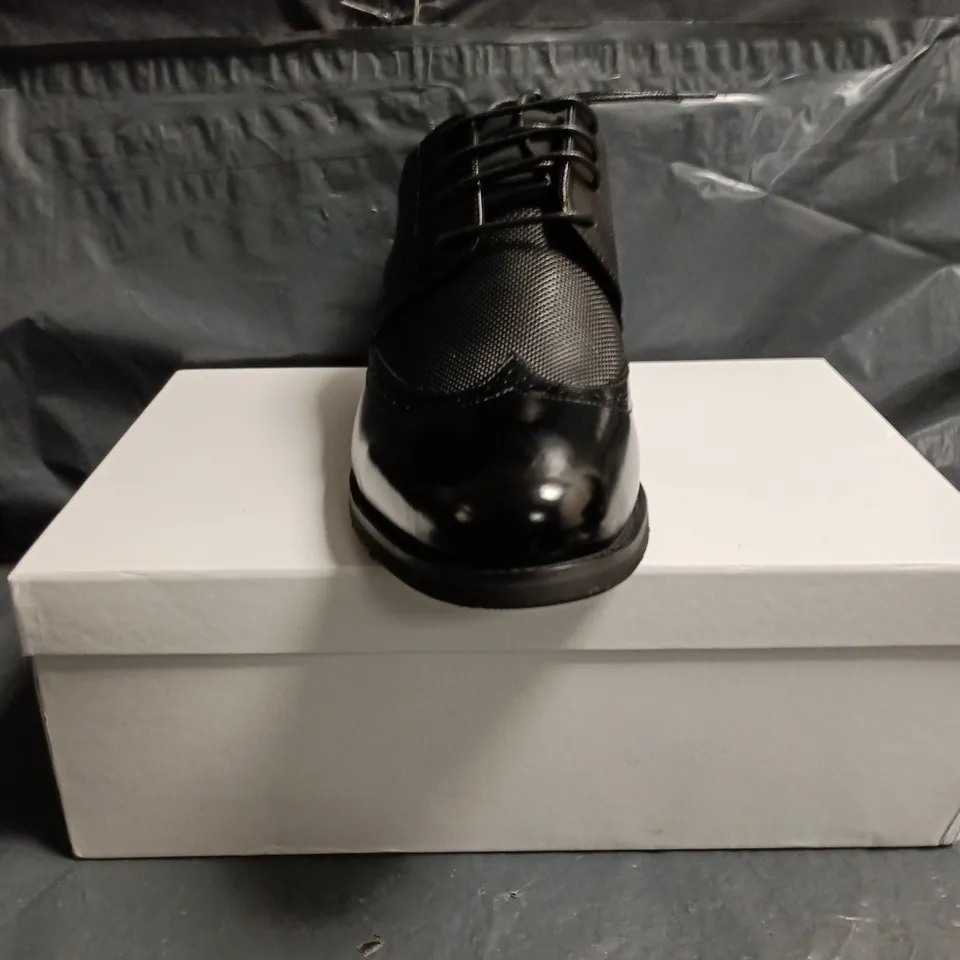 CONZURI MEN'S BLACK LEATHER OXFORD DRESS SHOES SIZE 7