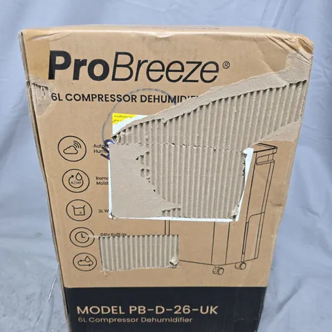 PROBREEZE 6L COMPRESSOR DEHUMIDIFIER – MODEL PB-D-26-UK