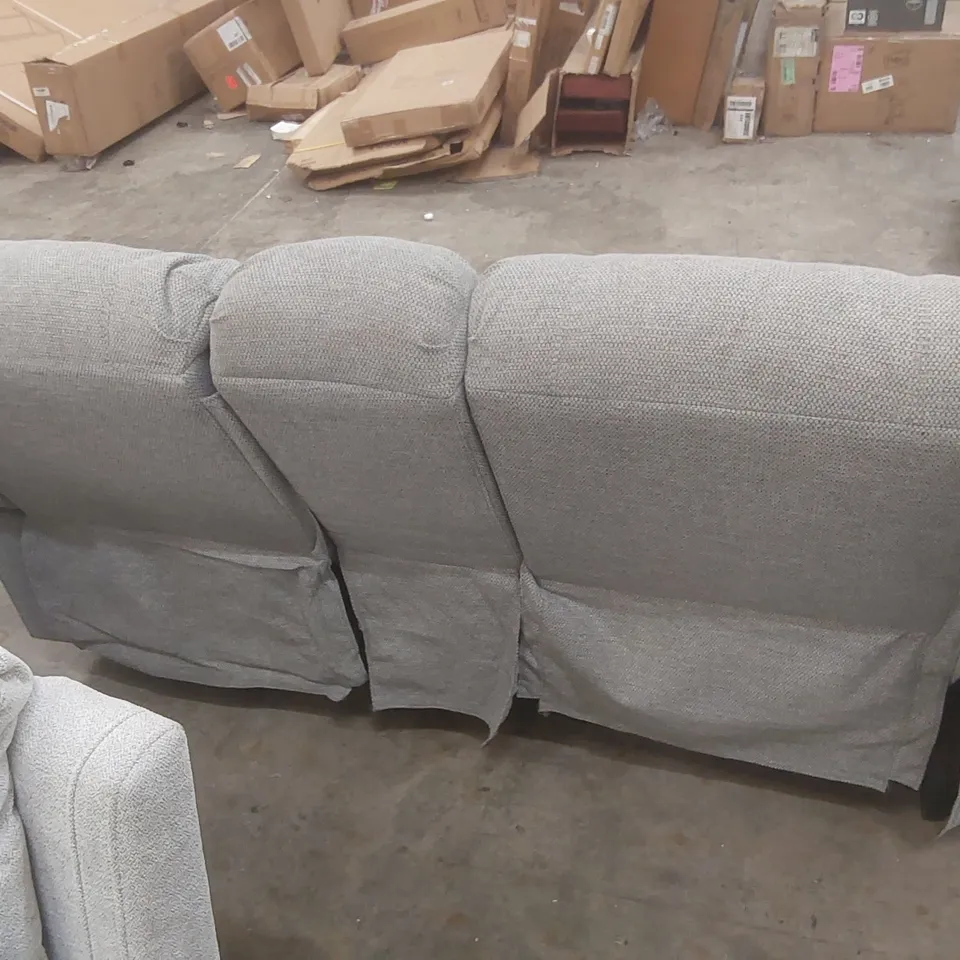 QUALITY DESIGNER PRAGA CORNER FABRIC RECLINER SOFA LIGHT GREY