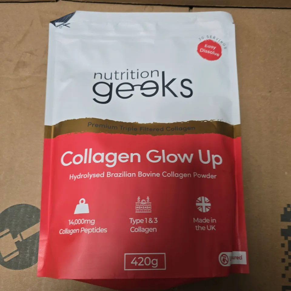 NUTRITION GEEKS COLLAGEN GLOW UP POWDER - 420G - UNFLAVORED 