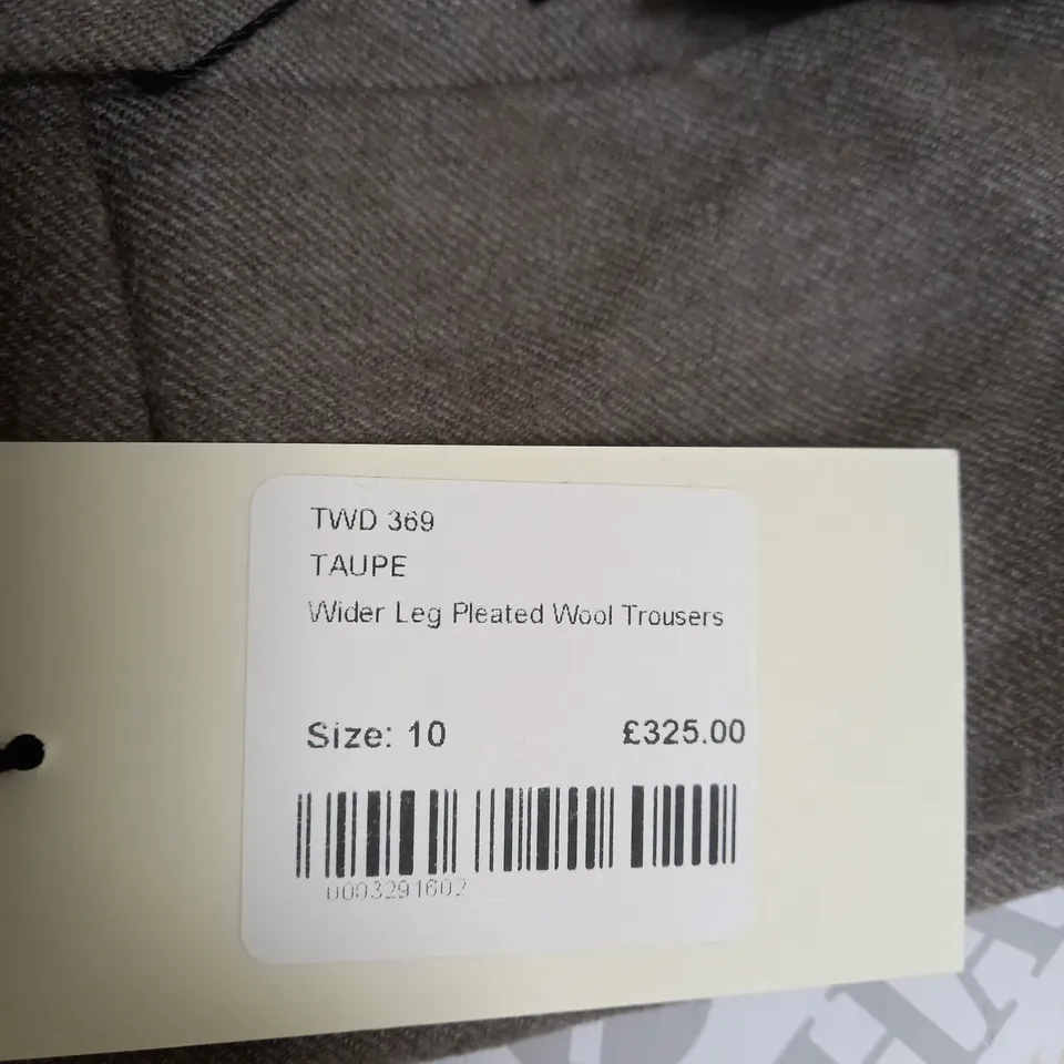 REALLY WILD WIDER LEG PLEATED WOOL TROUSERS SIZE 10