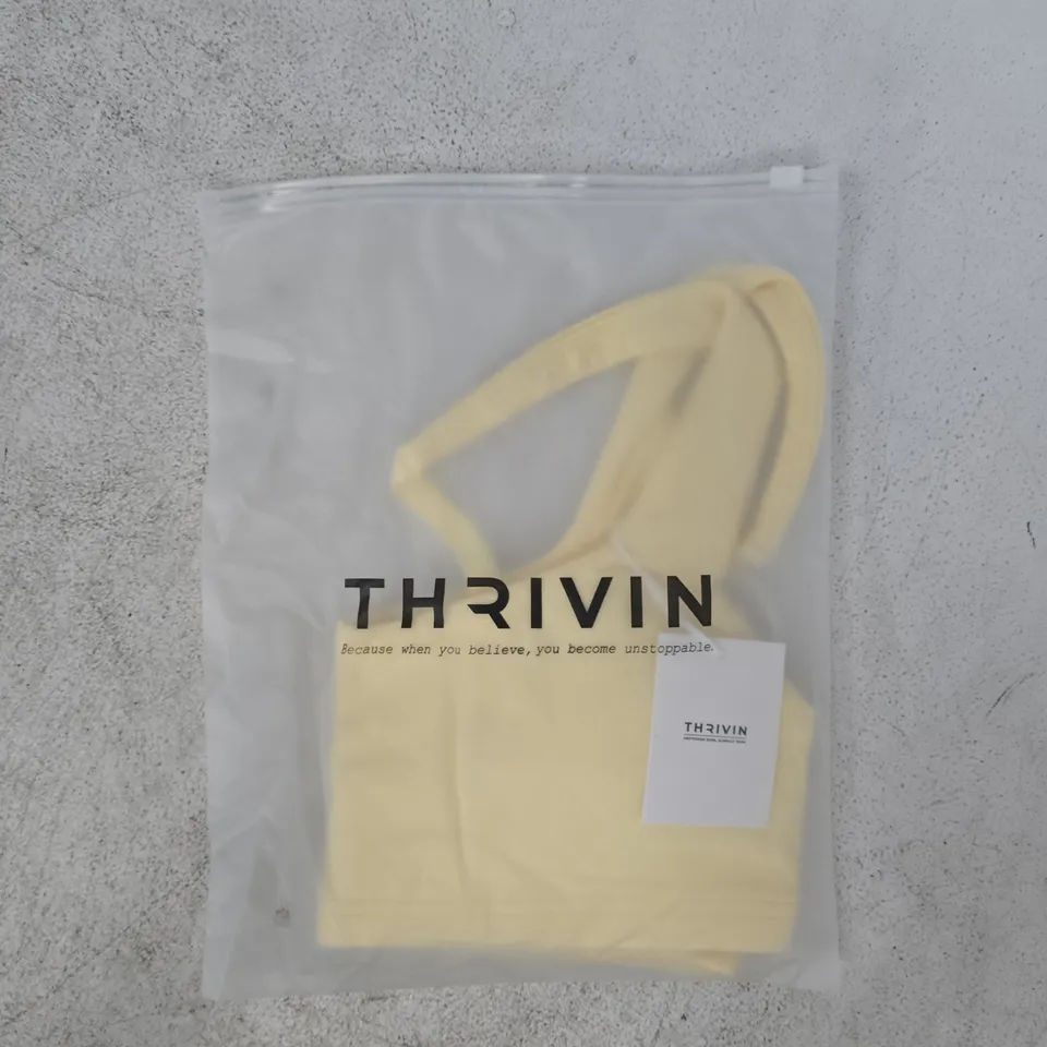 BAGGED THRIVIN ELEVATE SCULPTING MEDIUM IMPACT MULTIWAY BRA IN YELLOW SIZE SMALL
