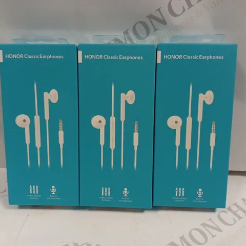 LOT OF 3 BOXED HONOR CLASSIC EARPHONES