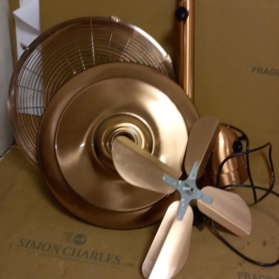 TOWER COPPER METAL PEDESTAL FAN 