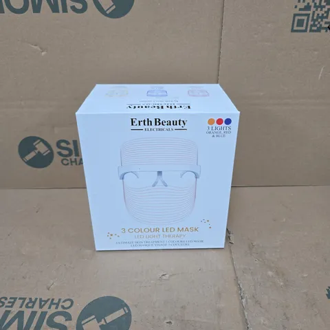 ERTH BEAUTY 3 COLOUR LED MASK LIGHT THERAPY BOXED