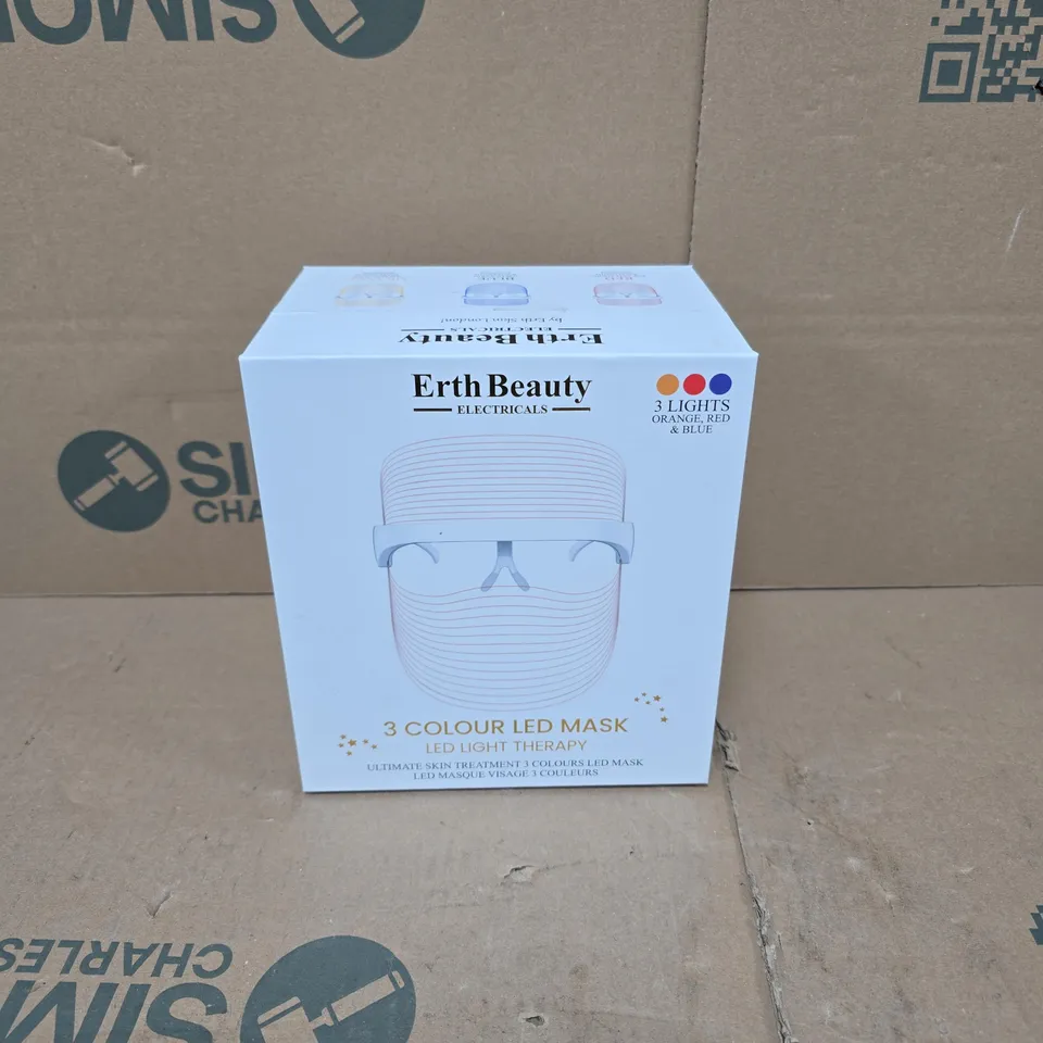 ERTH BEAUTY 3 COLOUR LED MASK LIGHT THERAPY BOXED