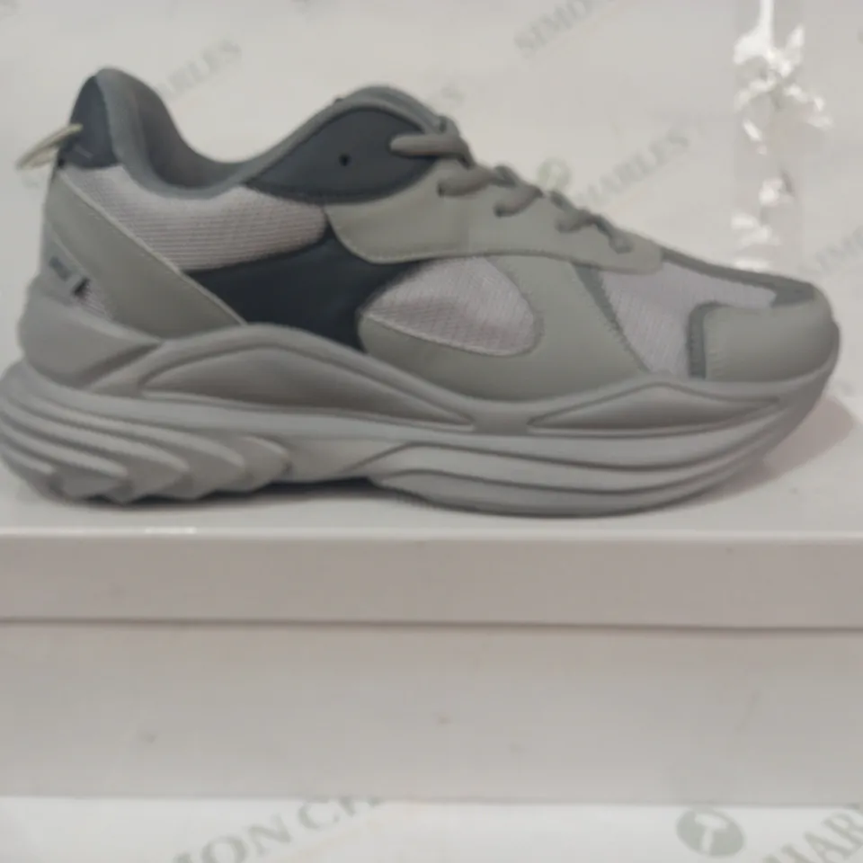 BOXED PAIR OF KOI VEGAN TRAINERS IN GREYSCALE SIZE UNSPECIFIED