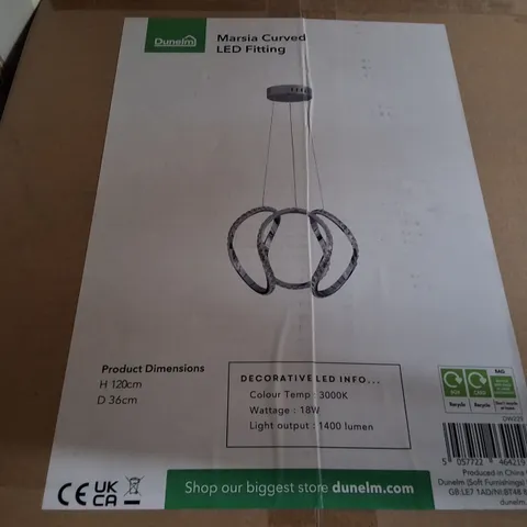 Boxed Dunelm Marsia Curved LED Fitting β Pendant Light