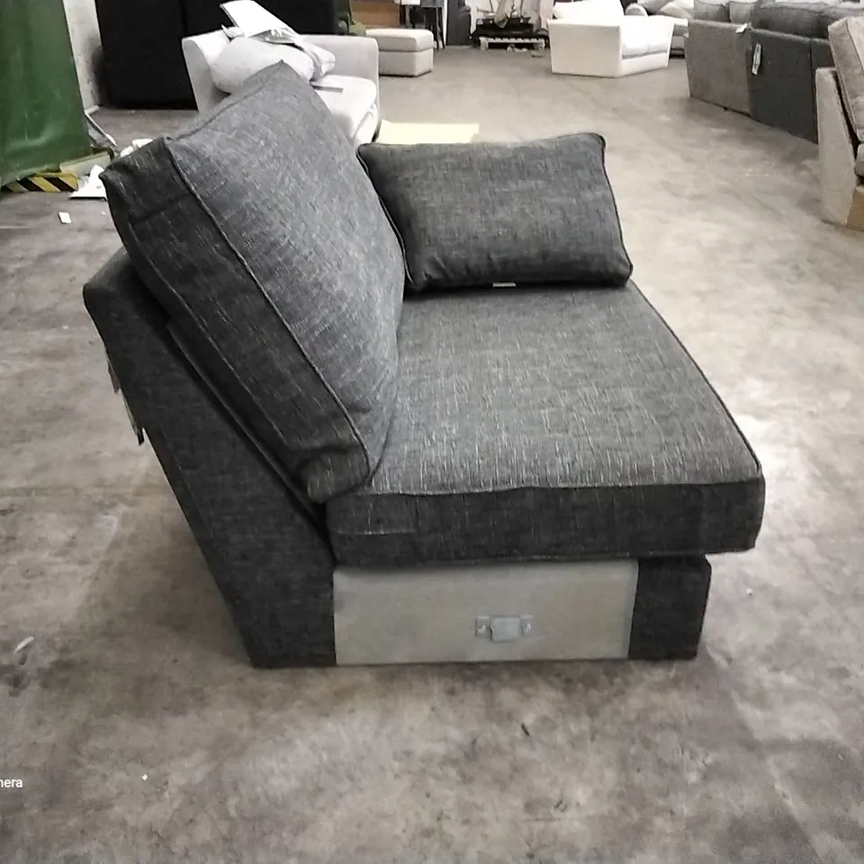 QUALITY DESIGNER STAMFORD 2 SEATER SECTION BOUCLE WEAVE CHARCOAL FABRIC