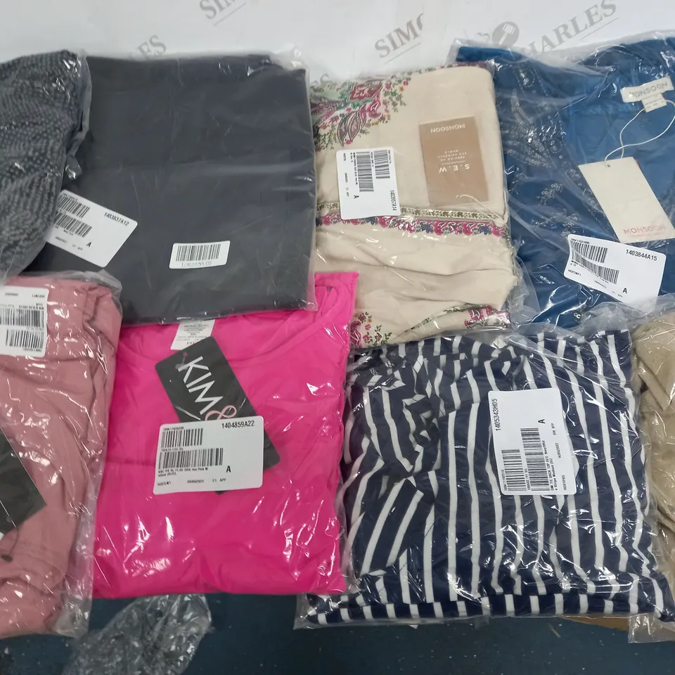 LOT OF 8 ASSORTED BAGGED CLOTHING ITEMS TO INCLUDE MONSOON AND KIM CO - VARIOUS SIZES
