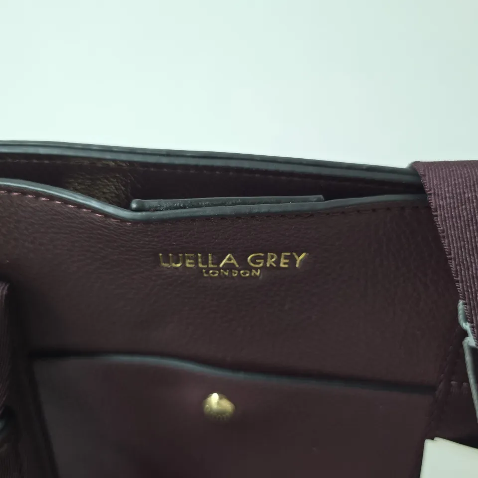 LUELLA GREY LONDON BURGUNDY LEATHER TOTE BAG WITH SHOULDER STRAP