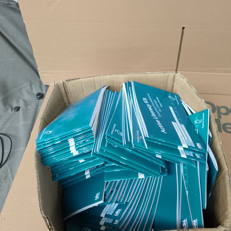 BOX OF APPROXIMATELY 170 BRAND NEW ACTIVE LITERACY KITS (SPELLING COMPLETION)