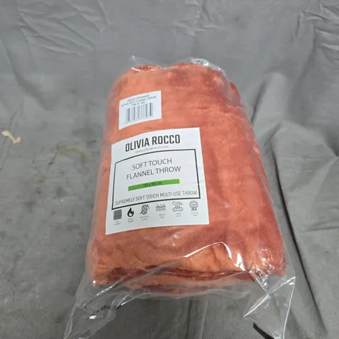 OLIVIA ROCCO SOFT TOUCH FLANNEL THROW, 130 X 150 CM