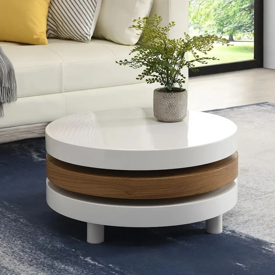 BOXED BEXTON EXTENDABLE COFFEE TABLE WHITE/OAK