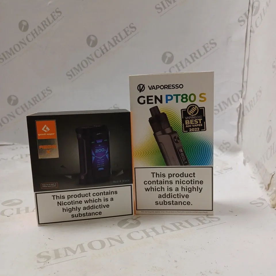 LOT OF TWO TO INCLUDE VAPORESSO GEN PT80S AND REGIS X