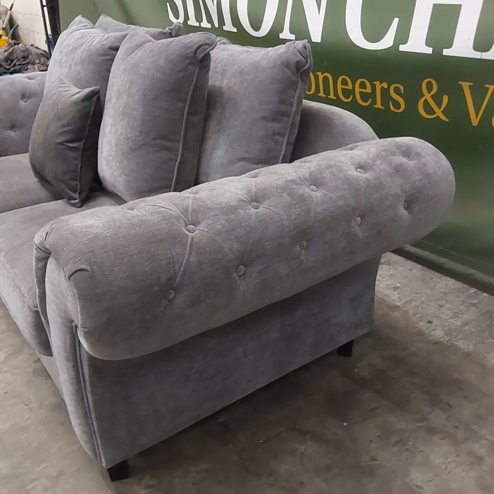 WINDSOR 2 SEATER FABRIC SCATTER BACK SOFA - GREY RRP £899