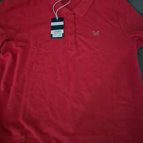 CREW CLOTHING COMPANY RED CLASSIC POLO SHIRT – UK 14