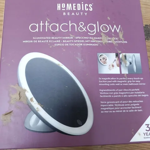 BOXED HOMEDICS ATTACH & GLOW RECHARGABLE LED MIRROR MIR-SR821-EU